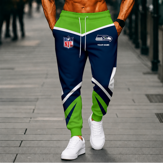 LIMITED EDITION - NEW CUSTOMIZED NFL06 SSH SEATTLE SEAHAWKS SWEATPANTS