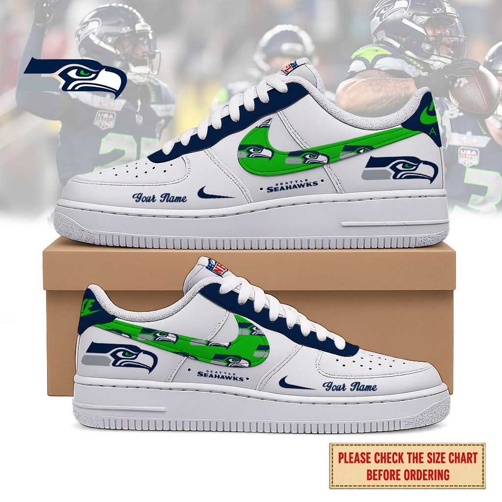 LIMITED EDITION - NEW CUSTOMIZED NFL06 SSH SEATTLE SEAHAWKS AF1 SHOES