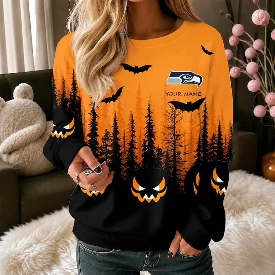 [SPECIAL OFFER] NEW CUSTOMIZED NFL06 SSH SEATTLE SEAHAWKS UNISEX HALLOWEEN SWEATSHIRT