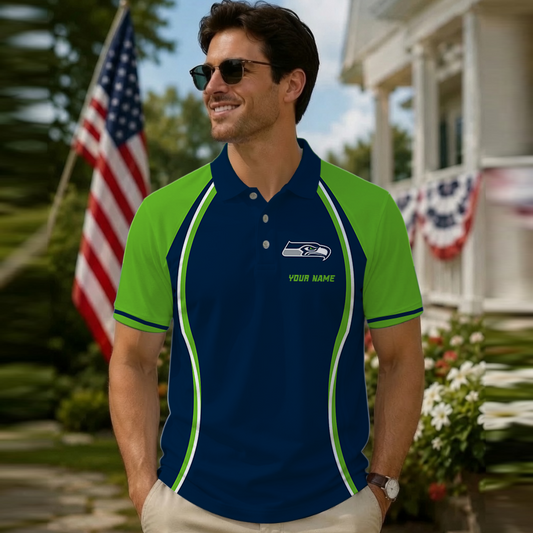 [SPECIAL OFFER] NEW CUSTOMIZED NFL06 SSH SEATTLE SEAHAWKS POLO SHIRT