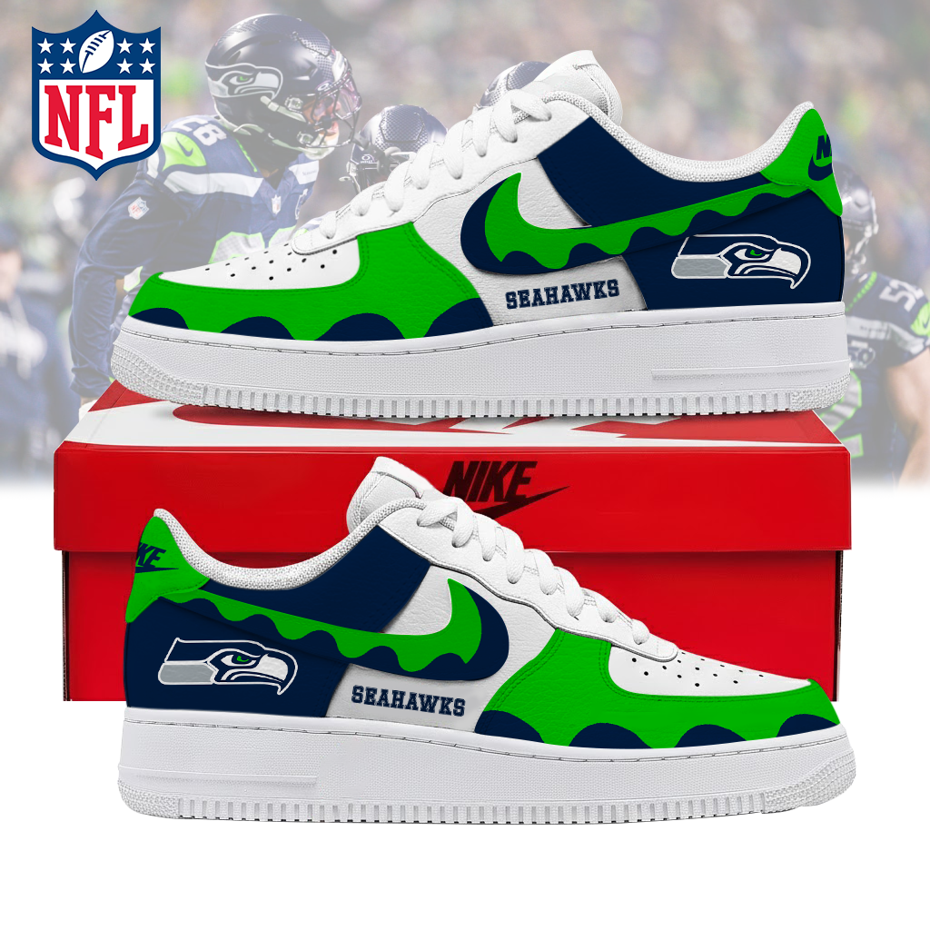FINAL CLEARANCE - NEW CUSTOMIZED NFL06 SSH SEATTLE SEAHAWKS AF1 SNEAKERS