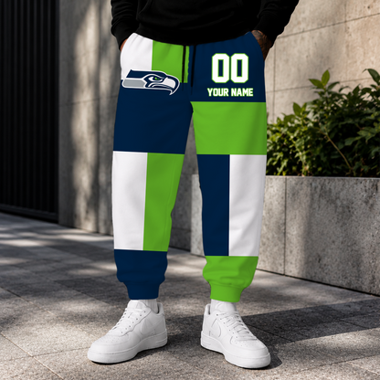 LIMITED EDITION - NEW CUSTOMIZED NFL06 SSH SEATTLE SEAHAWKS SWEATPANTS