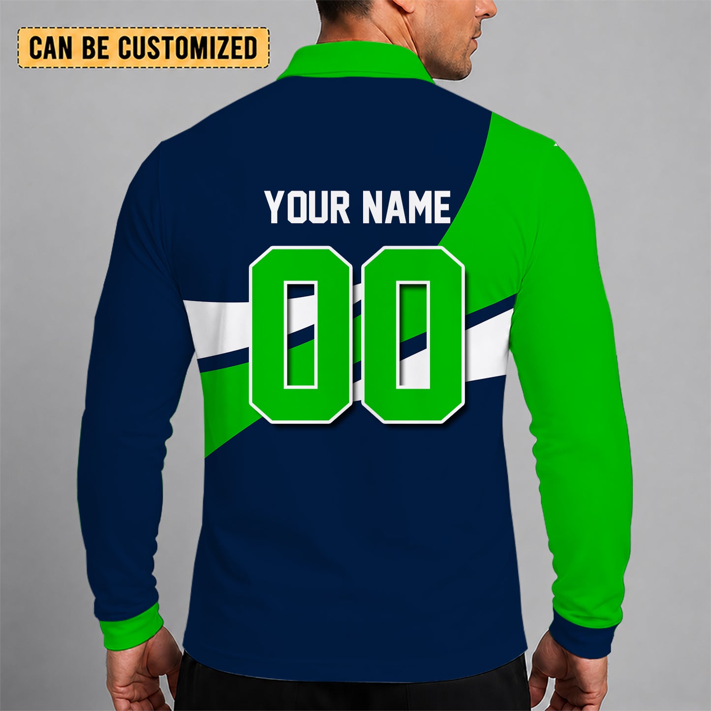 [SPECIAL OFFER] NEW CUSTOMIZED NFL06 SSH SEATTLE SEAHAWKS LONG SLEEVE POLO SHIRT