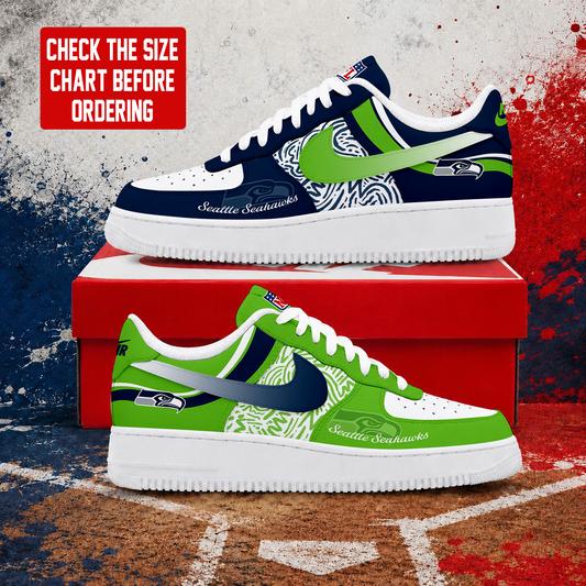 LIMITED EDITION - NEW CUSTOMIZED NFL06 SSH SEATTLE SEAHAWKS AF1 SHOES