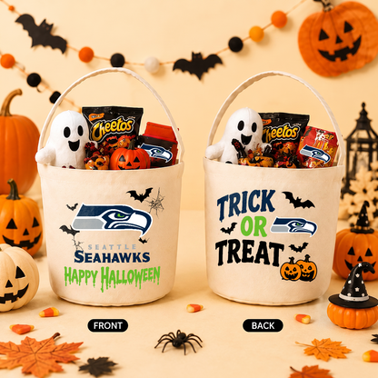 [SPECIAL OFFER] NEW CUSTOMIZED NFL06 SSH SEATTLE SEAHAWKS HALLOWEEN BASKET
