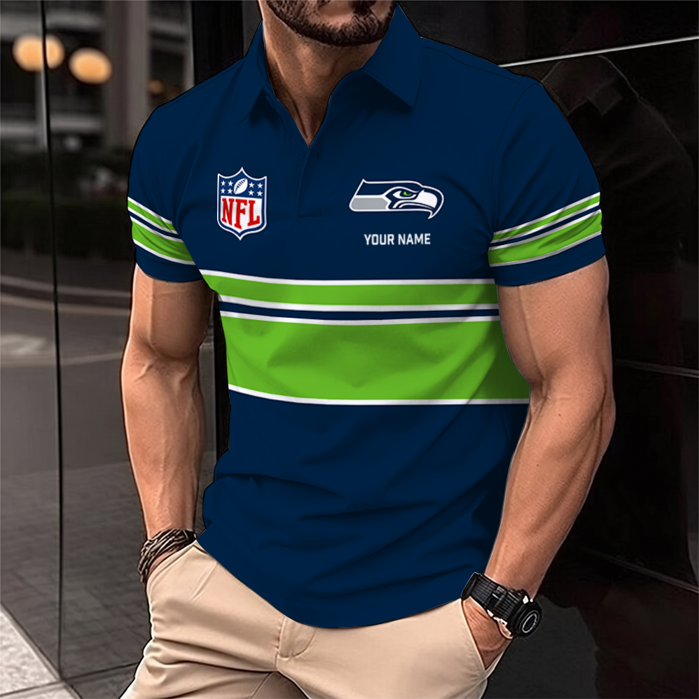 [SPECIAL OFFER] NEW CUSTOMIZED NFL06 SSH SEATTLE SEAHAWKS POLO SHIRT