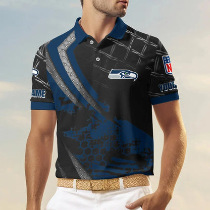 LIMITED EDITION - NEW CUSTOMIZED NFL06 SSH SEATTLE SEAHAWKS POLO SHIRT