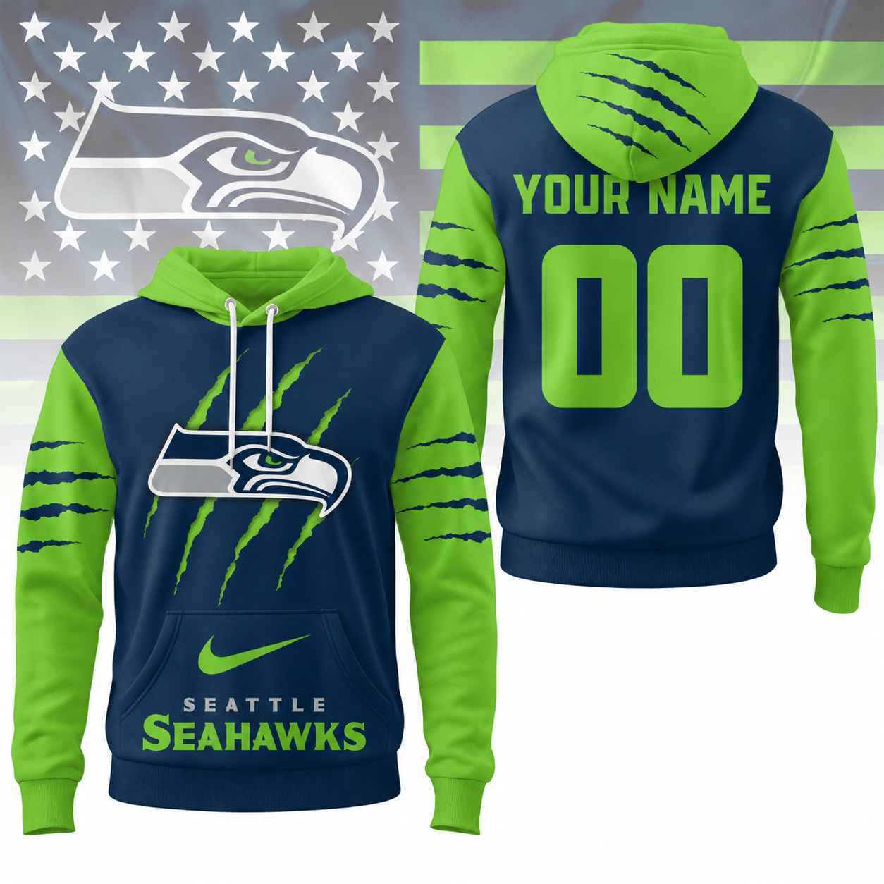 LIMITED EDITION - NEW CUSTOMIZED NFL06 SSH SEATTLE SEAHAWKS T-SHIRT, POLO SHIRT, ZIP POLO SHIRT, SWEATSHIRT, HOODIE & ZIP HOODIE