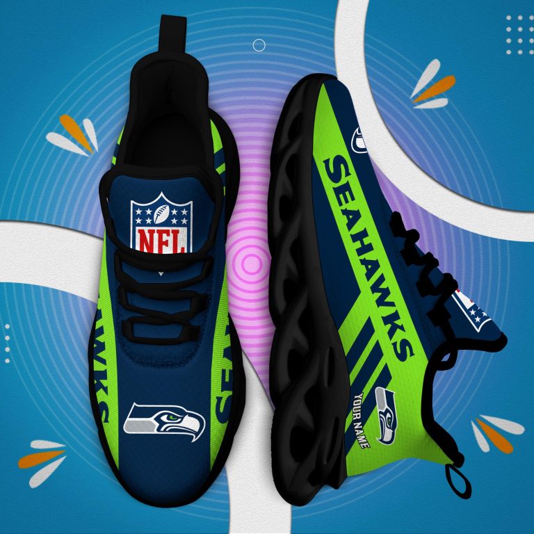 LIMITED EDITION - NEW CUSTOMIZED NFL06 SSH SEATTLE SEAHAWKS UNISEX MAX SOUL SHOES