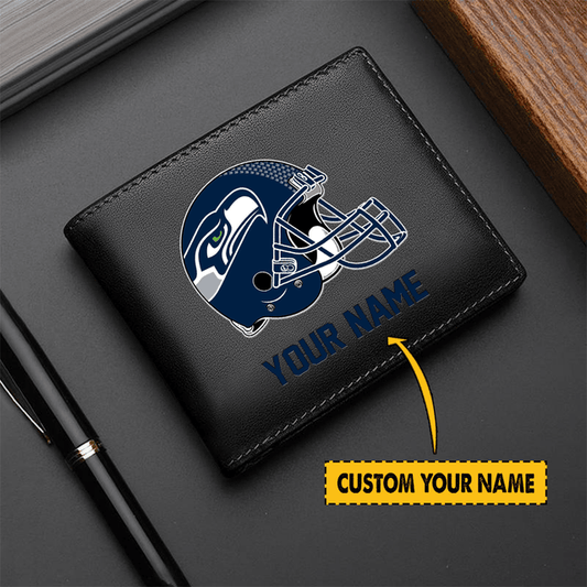 LIMITED EDITION - NEW CUSTOMIZED NFL06 SE SEAHAWKS LEATHER WALLET