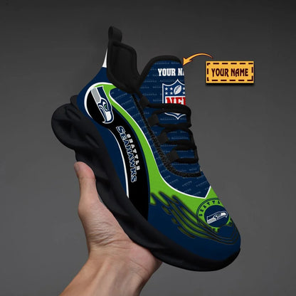 LIMITED EDITION - NEW CUSTOMIZED NFL06 SSH SEATTLE SEAHAWKS UNISEX MAX SOUL SHOES