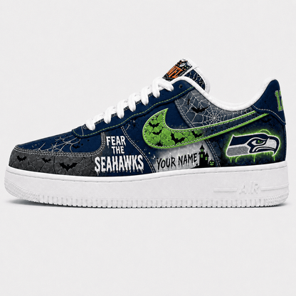 [SPECIAL OFFER] NEW CUSTOMIZED NFL06 SSH SEATTLE SEAHAWKS HALLOWEEN AF1 SHOES