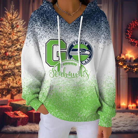 LIMITED EDITION - NEW CUSTOMIZED NFL06 SSH SEATTLE SEAHAWKS RIBBED HOODIE & SWEATSHIRT