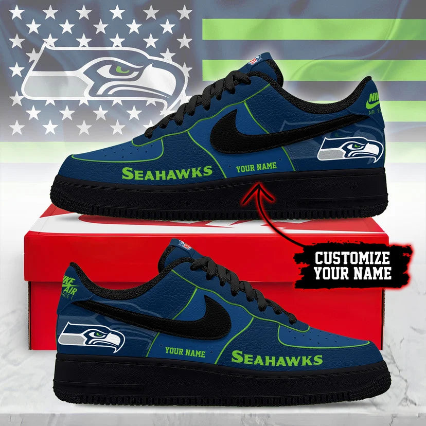 LIMITED EDITION - NEW CUSTOMIZED NFL06 SSH SE SEAHAWKS AF1 SNEAKERS