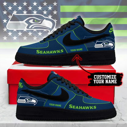 LIMITED EDITION - NEW CUSTOMIZED NFL06 SSH SE SEAHAWKS AF1 SNEAKERS