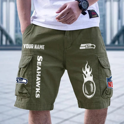 [SPECIAL OFFER] NEW CUSTOMIZED NFL06 SSH SEATTLE SEAHAWKS CARGO SHORTS