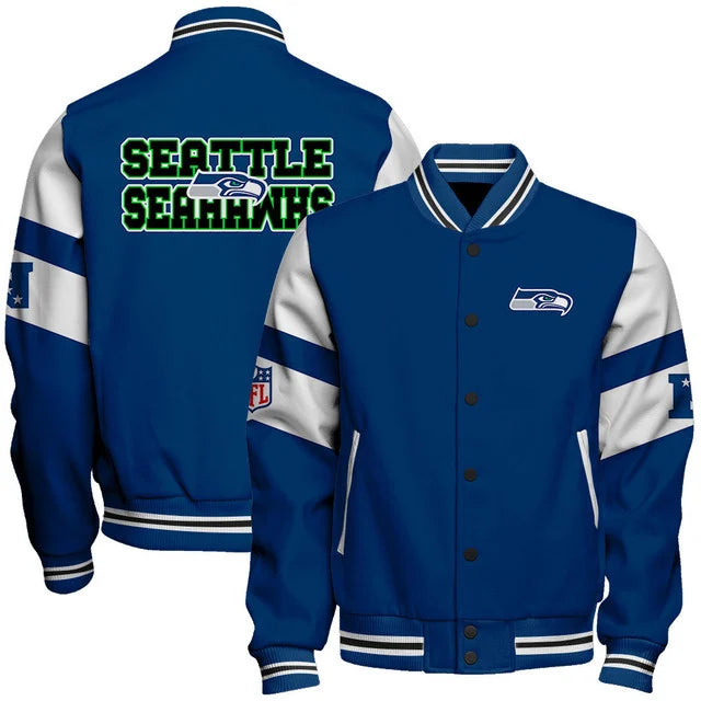 LIMITED EDITION - NEW CUSTOMIZED NFL06 SSH SEATTLE SEAHAWKS SATIN VARSITY & BASEBALL JACKET