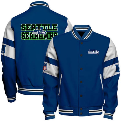 LIMITED EDITION - NEW CUSTOMIZED NFL06 SSH SEATTLE SEAHAWKS SATIN VARSITY & BASEBALL JACKET
