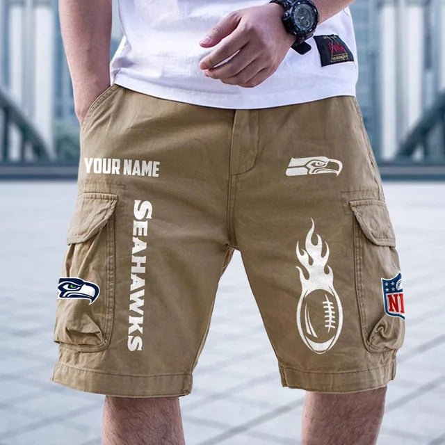 [SPECIAL OFFER] NEW CUSTOMIZED NFL06 SSH SEATTLE SEAHAWKS CARGO SHORTS