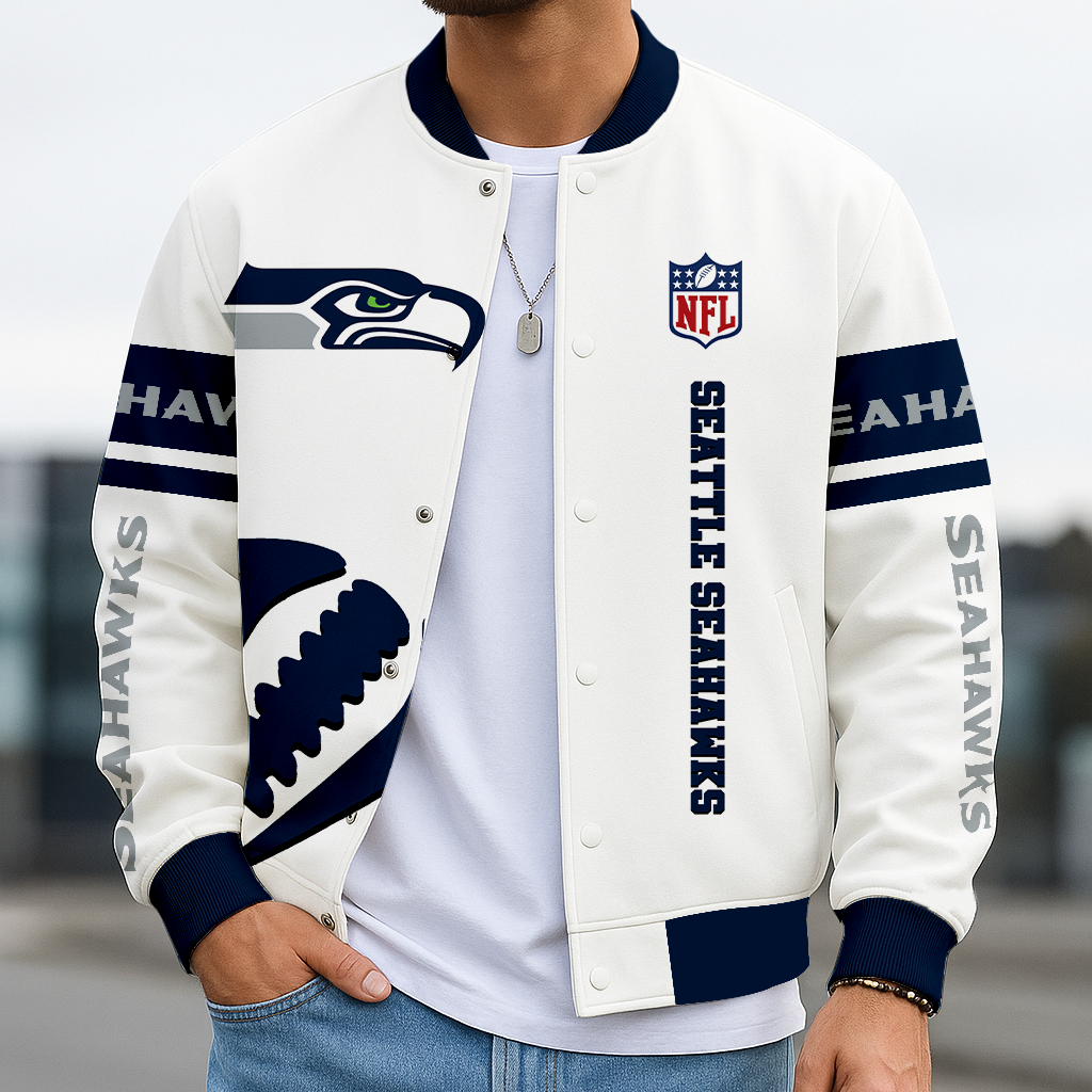LIMITED EDITION - NEW CUSTOMIZED NFL06 SSH SEATTLE SEAHAWKS BASEBALL JACKET