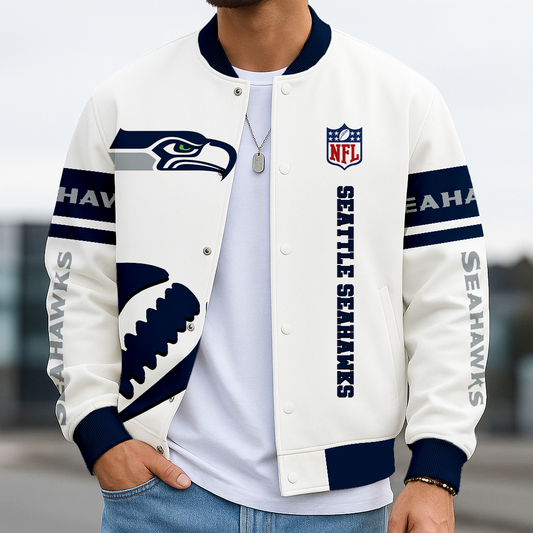 LIMITED EDITION - NEW CUSTOMIZED NFL06 SSH SEATTLE SEAHAWKS BASEBALL JACKET