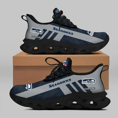 LIMITED EDITION - NEW CUSTOMIZED NFL06 SSH SEATTLE SEAHAWKS UNISEX MAX SOUL SHOES