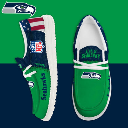 LIMITED EDITION - NEW CUSTOMIZED NFL06 SSH SEATTLE SEAHAWKS LOAFER SHOES