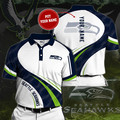 LIMITED EDITION - NEW CUSTOMIZED NFL06 SSH SEATTLE SEAHAWKS POLO SHIRT
