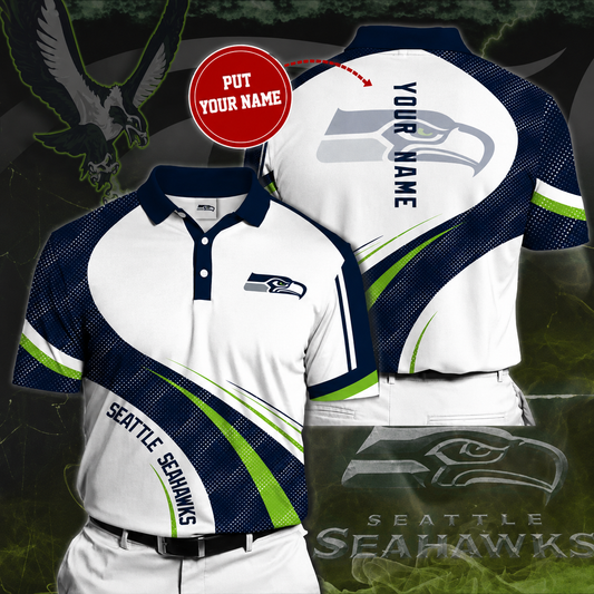 LIMITED EDITION - NEW CUSTOMIZED NFL06 SSH SEATTLE SEAHAWKS POLO SHIRT