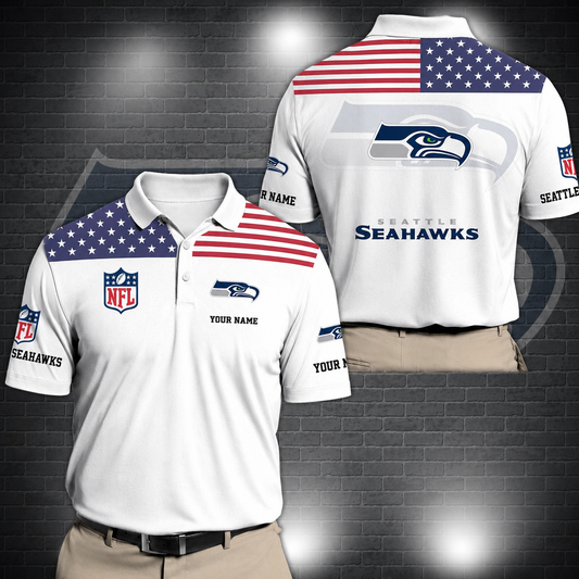 LIMITED EDITION - NEW CUSTOMIZED NFL06 SSH SEATTLE SEAHAWKS POLO SHIRT