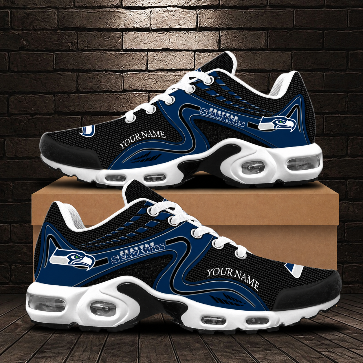 LIMITED EDITION - NEW CUSTOMIZED NFL06 SSH SEATTLE SEAHAWKS AIR MAX PLUS SNEAKERS