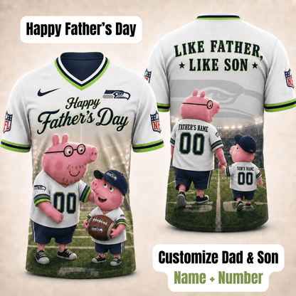 [FATHER'S DAY] NEW CUSTOMIZED NFL06 SSH SEATTLE SEAHAWKS FOOTBALL JERSEY