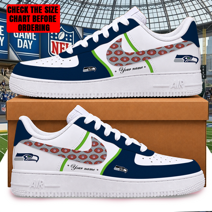 LIMITED EDITION - NEW CUSTOMIZED NFL06 SSH SEATTLE SEAHAWKS AF1 SHOES