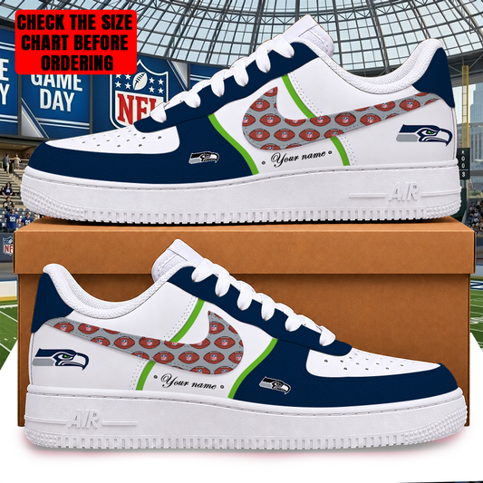 LIMITED EDITION - NEW CUSTOMIZED NFL06 SSH SEATTLE SEAHAWKS AF1 SHOES