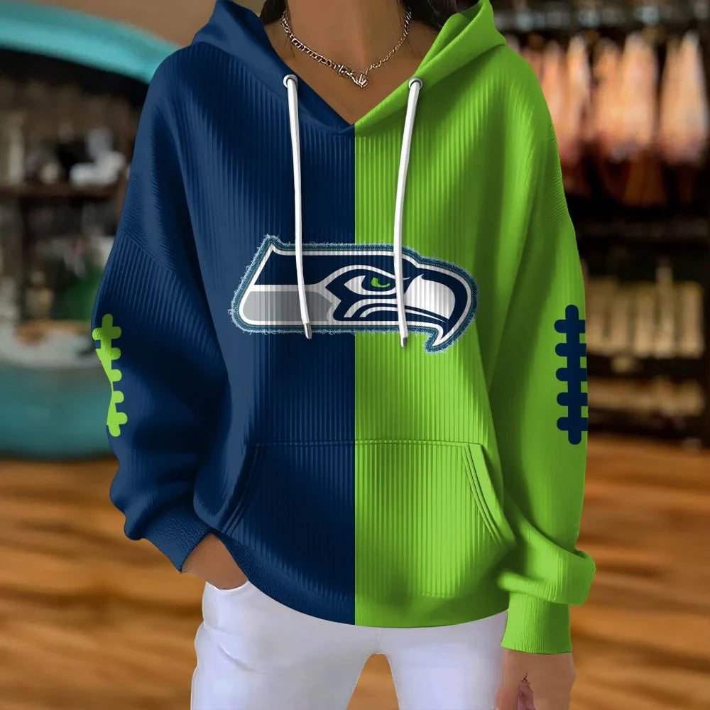 LIMITED EDITION - NEW CUSTOMIZED NFL06 SSH SEATTLE SEAHAWKS RIBBED HOODIE & SWEATSHIRT