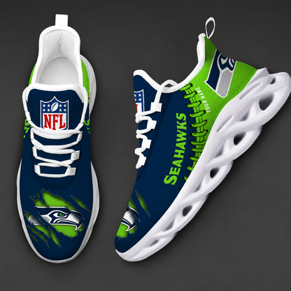LIMITED EDITION - NEW CUSTOMIZED NFL06 SSH SEATTLE SEAHAWKS UNISEX MAX SOUL SHOES
