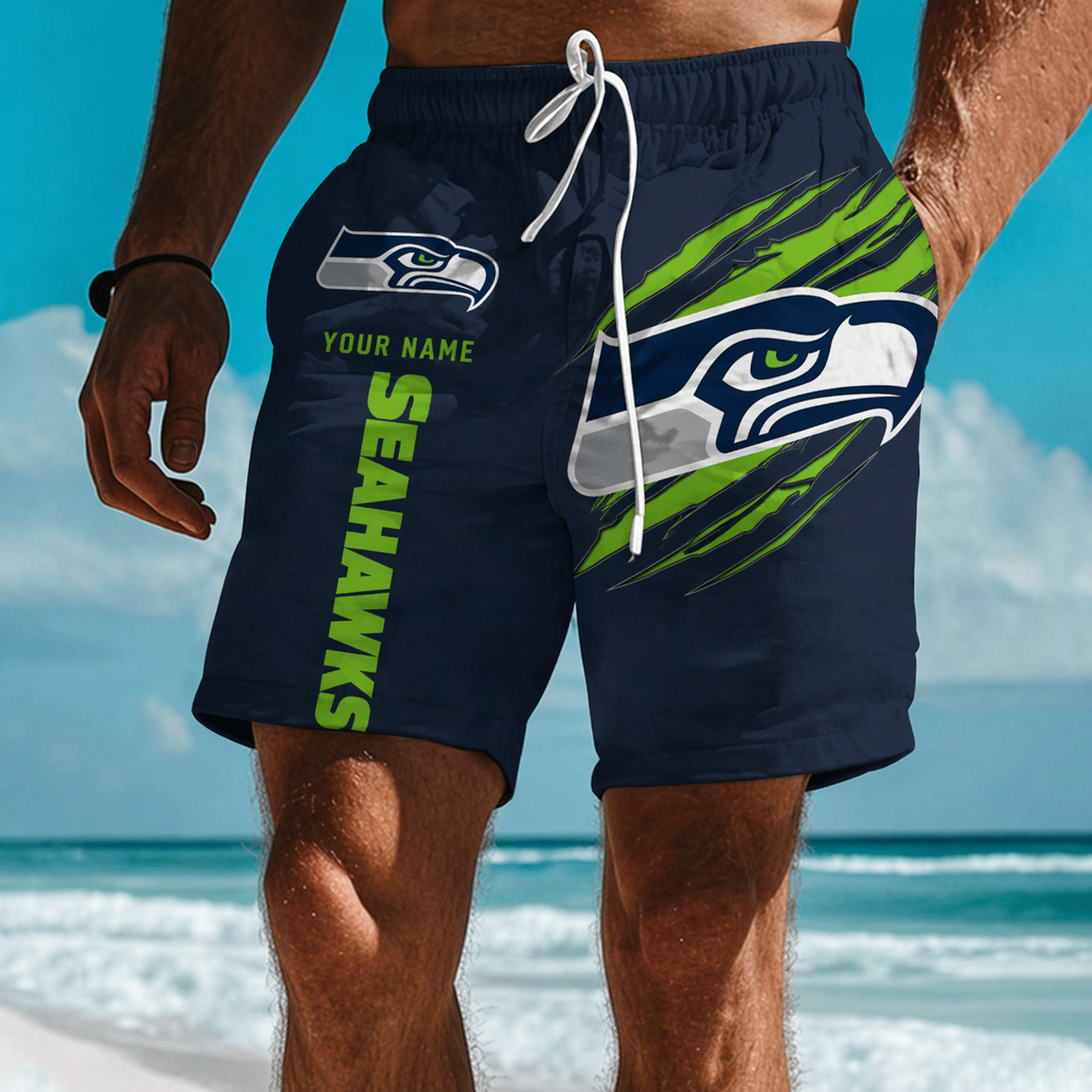 LIMITED EDITION - NEW PREMIUM NFL06 SE SEAHAWKS SHORT PANTS