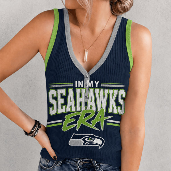 [SPECIAL OFFER] NEW CUSTOMIZED NFL06 SSH SEATTLE SEAHAWKS WOMEN'S V-NECK TANK TOP