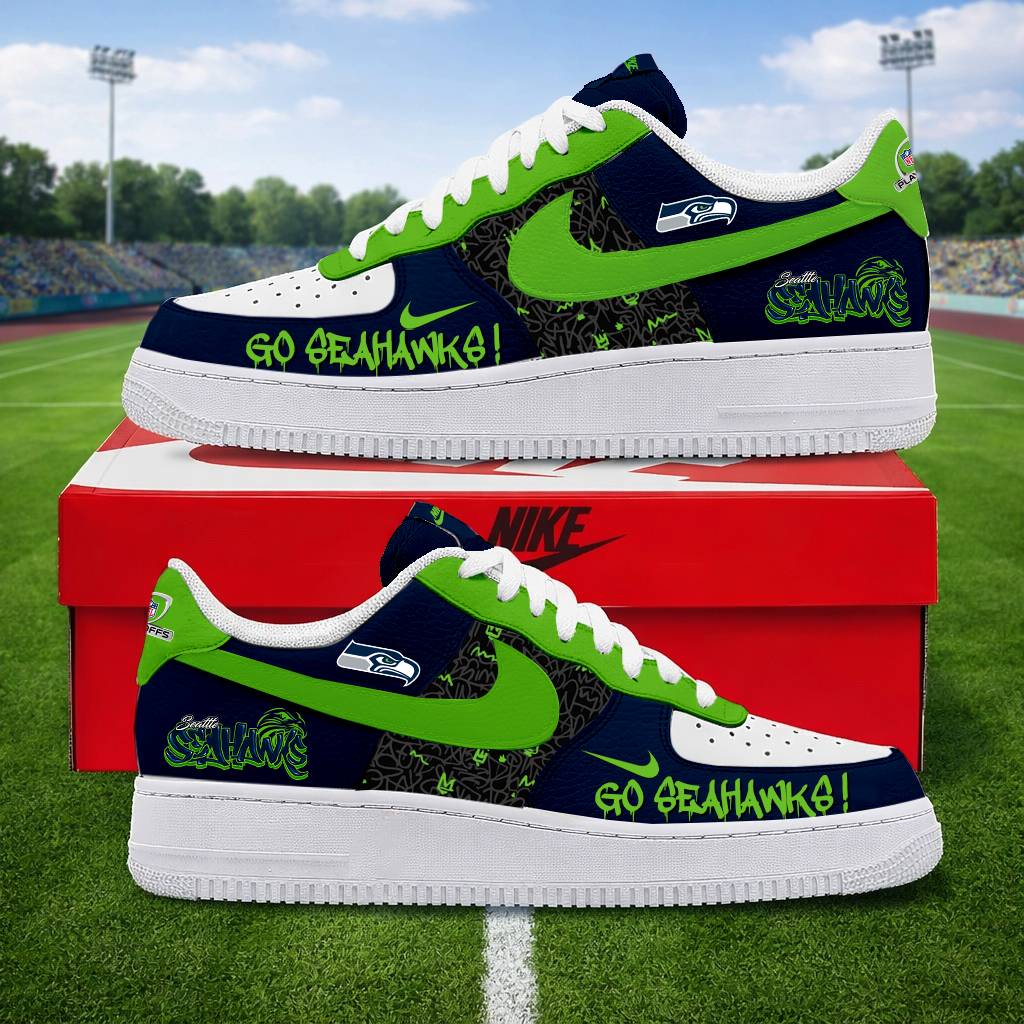 LIMITED EDITION - NEW CUSTOMIZED NFL06 SSH SEATTLE SEAHAWKS AF1 SNEAKERS