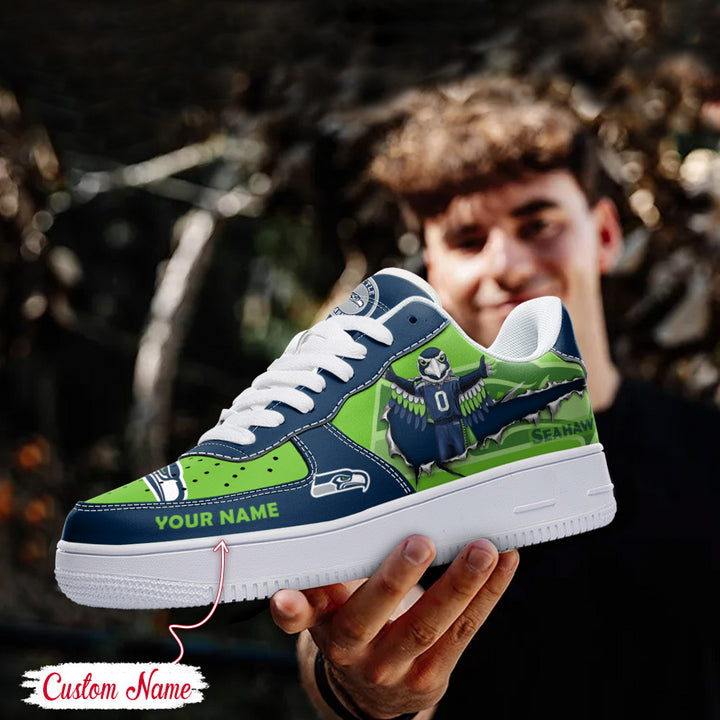 LIMITED EDITION - NEW CUSTOMIZED NFL06 SSH SEATTLE SEAHAWKS AF1 SNEAKERS