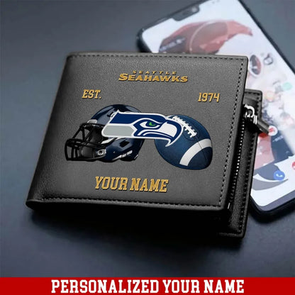 LIMITED EDITION - NEW CUSTOMIZED NFL06 SSH SEATTLE SEAHAWKS LEATHER WALLET