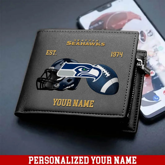 LIMITED EDITION - NEW CUSTOMIZED NFL06 SSH SEATTLE SEAHAWKS LEATHER WALLET