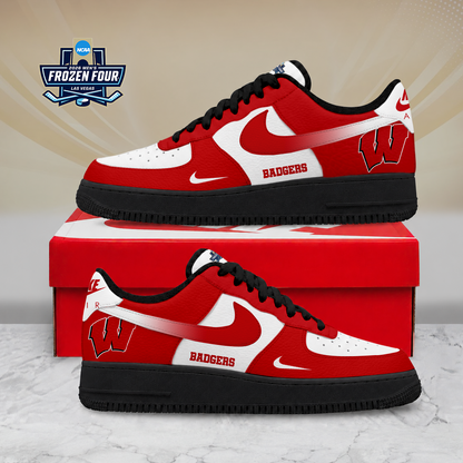 LIMITED EDITION - NEW CUSTOMIZED NCAA MFF06 WSB WISCONSIN BADGERS AF1 SHOES