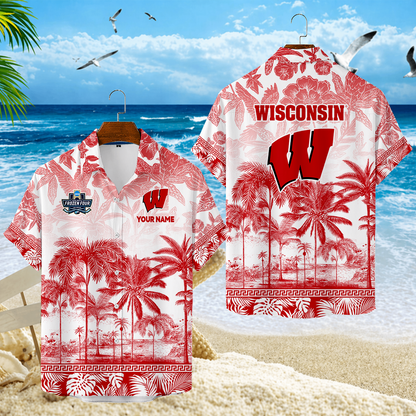 LIMITED EDITION - NEW CUSTOMIZED MFF06 WSB WISCONSIN BADGERS UNISEX HAWAIIAN SHIRT
