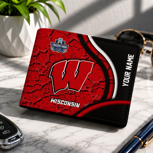 FINAL CLEARANCE - NEW CUSTOMIZED NCAA MFF06 WSB WISCONSIN BADGERS LEATHER WALLET