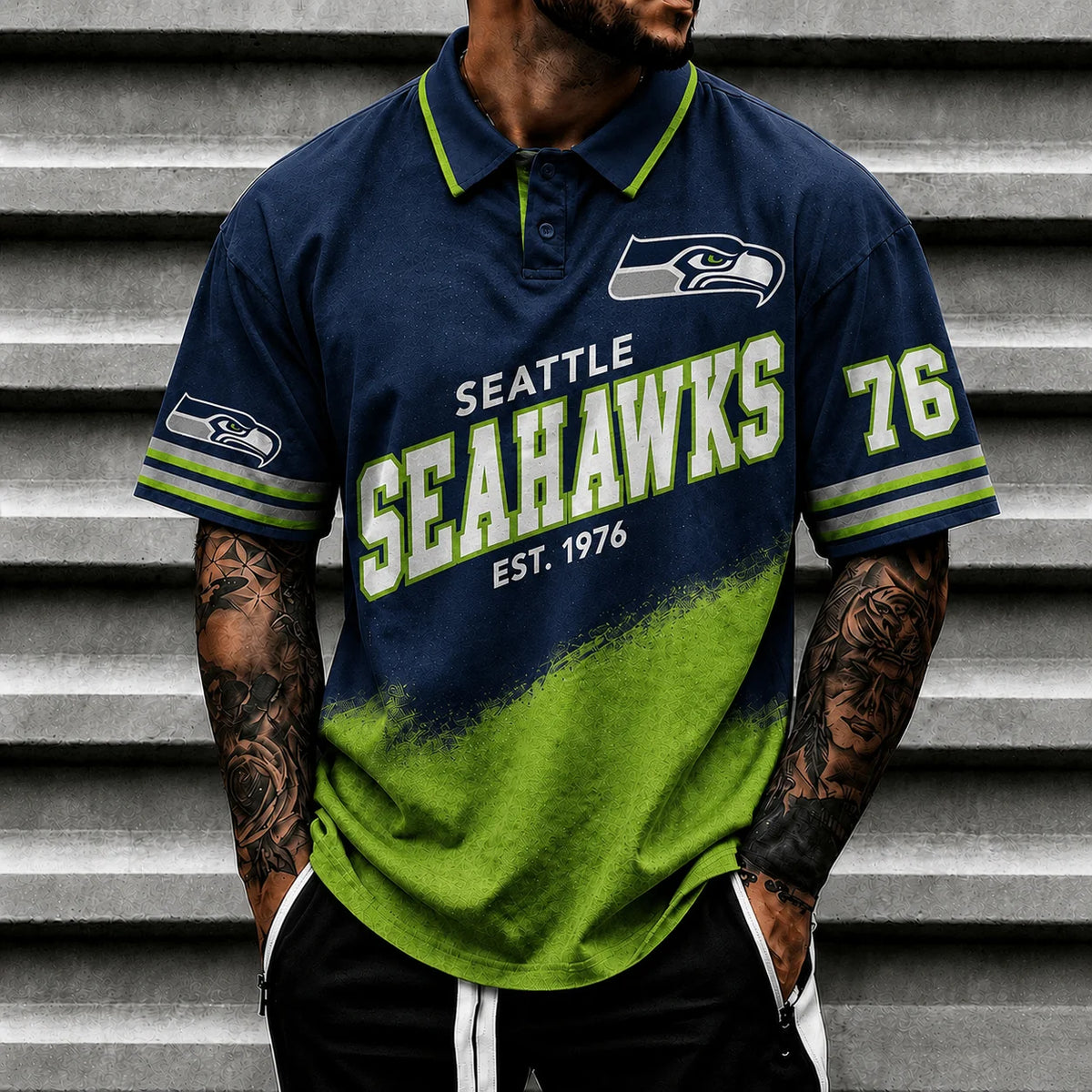 [SPECIAL OFFER] NEW CUSTOMIZED NFL06 SSH SEATTLE SEAHAWKS POLO SHIRT