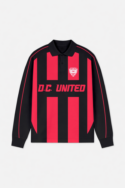 LIMITED EDITION - NEW CUSTOMIZED MLS06 DCU D.C. UNITED LONG SLEEVE POLO
