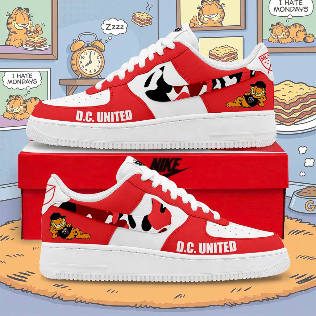 FINAL SALE - NEW CUSTOMIZED MLS06 DCU D.C. UNITED x GARFIELD AF1 SNEAKERS