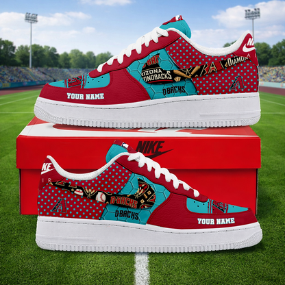 LIMITED EDITION - NEW CUSTOMIZED MLB07 ADS ARIZONA DIAMONDBACKS AF1 SNEAKERS