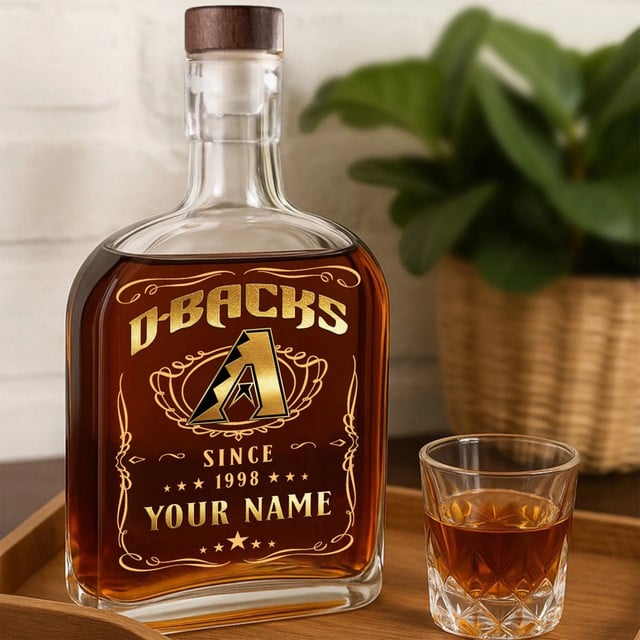 LIMITED EDITION - NEW CUSTOMIZED MLB07 ADS ARIZONA DIAMONDBACKS LUXURY WHISKEY BOTTLE 450ML